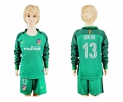 Atletico Madrid #13 Oblak Green Long Sleeves Kid Soccer Club Jersey