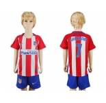 Atletico Madrid #7 Griezmann Home Kid Soccer Club Jersey