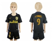 Atletico Madrid #9 F.Torres Away Kid Soccer Club Jersey