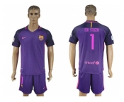 Barcelona #1 Ter Stegen Away Soccer Club Jerse
