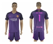 Barcelona #1 Ter Stegen Away Soccer Club Jerseys.