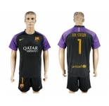 Barcelona #1 Ter Stegen Black Goalkeeper Soccer Club Jerseys