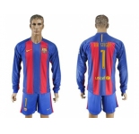 Barcelona #1 Ter Stegen Home Long Sleeves Soccer Club Jerseys
