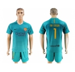 Barcelona #1 Ter Stegen Sec Away Soccer Club Jerseys