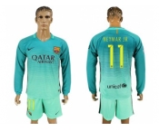 Barcelona #11 Neymar Jr Sec Away Long Sleeves Soccer Club Jersey
