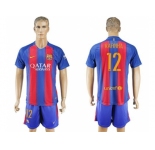 Barcelona #12 Rafinha Home Soccer Club Jerseyss