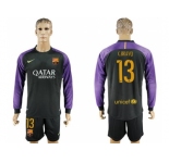 Barcelona #13 C.Bravo Black Goalkeeper Long Sleeves Soccer Club Jersey
