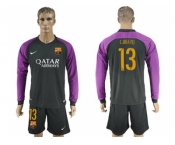 Barcelona #13 C.Bravo Black Goalkeeper Long Sleeves Soccer Club Jerseys
