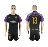 Barcelona #13 C.Bravo Black Goalkeeper Soccer Club Jersey