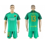 Barcelona #13 C.Bravo Green Goalkeeper Soccer Club Jersey