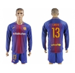 Barcelona #13 C.Bravo Home Long Sleeves Soccer Club Jersey