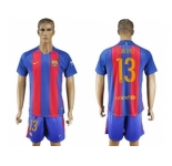 Barcelona #13 C.Bravo Home With Blue Shorts Soccer Club Jersey