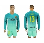 Barcelona #13 C.Bravo Sec Away Long Sleeves Soccer Club Jersey