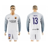 Barcelona #13 C.Bravo White Goalkeeper Long Sleeves Soccer Club Jersey