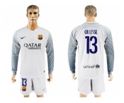 Barcelona #13 Cillesse White Goalkeeper Long Sleeves Soccer Club Jersey