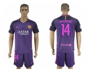 Barcelona #14 Mascherano Away Soccer Club Jerseyss