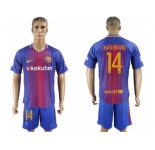 Barcelona #14 Mascherano Home Soccer Club Jerse