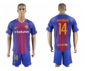 Barcelona #14 Mascherano Home Soccer Club Jerse