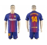 Barcelona #14 Mascherano Home Soccer Club Jersey