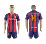 Barcelona #14 Mascherano Home Soccer Club Jerseys