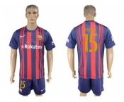 Barcelona #15 Bartra Home Soccer Club Jerseyss