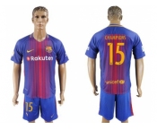 Barcelona #15 Champions Home Soccer Club Jersey