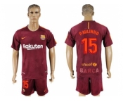 Barcelona #15 Paulinho Sec Away Soccer Club Jersey
