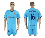 Barcelona #16 Montana Away Soccer Club Jersey