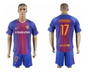 Barcelona #17 Elhadda Home Soccer Club Jersey