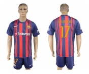 Barcelona #17 Elhadda Home Soccer Club Jerseys