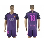 Barcelona #18 Jordi Alba Away Soccer Club Jerseyss