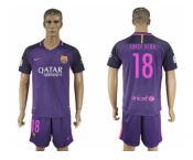 Barcelona #18 Jordi Alba Away Soccer Club Jerseyss