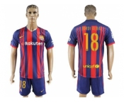 Barcelona #18 Jordi Alba Home Soccer Club Jers