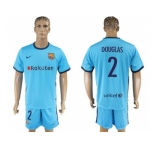 Barcelona #2 Douglas Away Soccer Club Jersey