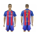 Barcelona #2 Douglas Home With Blue Shorts Soccer Club Jersey