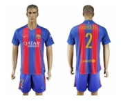 Barcelona #2 Douglas Home With Blue Shorts Soccer Club Jersey