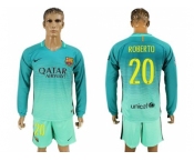 Barcelona #20 Roberto Sec Away Long Sleeves Soccer Club Jersey