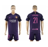 Barcelona #21 Adriano Away Soccer Club Jersey