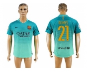 Barcelona #21 Gomes Sec Away Soccer Club Jersey