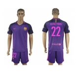 Barcelona #22 Aleix Vidal Away Soccer Club Jerse