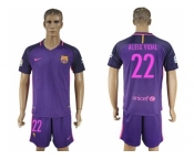 Barcelona #22 Aleix Vidal Away Soccer Club Jerse