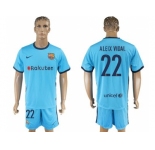 Barcelona #22 Aleix Vidal Away Soccer Club Jersey