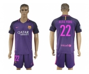 Barcelona #22 Aleix Vidal Away Soccer Club Jerseyss