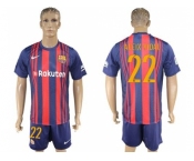 Barcelona #22 Aleix Vidal Home Soccer Club Jersey