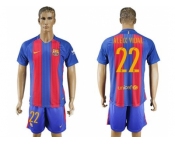 Barcelona #22 Aleix Vidal Home With Blue Shorts Soccer Club Jersey