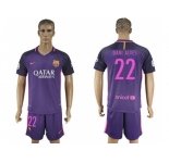 Barcelona #22 Dani Alves Away Soccer Club Jersey