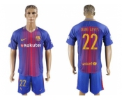Barcelona #22 Dani Alves Home Soccer Club Jersey