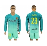 Barcelona #23 Umtiti Sec Away Long Sleeves Soccer Club Jersey