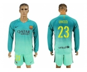 Barcelona #23 Umtiti Sec Away Long Sleeves Soccer Club Jersey