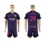 Barcelona #24 Mathieu Away Soccer Club Jerseys